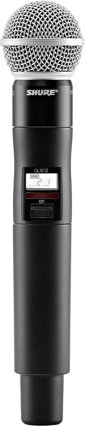 Shure QLXD2/SM58 Handheld Transmitter with SM58 Vocal Mic Capsule - for use with QLX-D Digital Wireless Microphone Systems, Receiver Sold Separately | H50 Band (QLXD2/SM58=-H50)