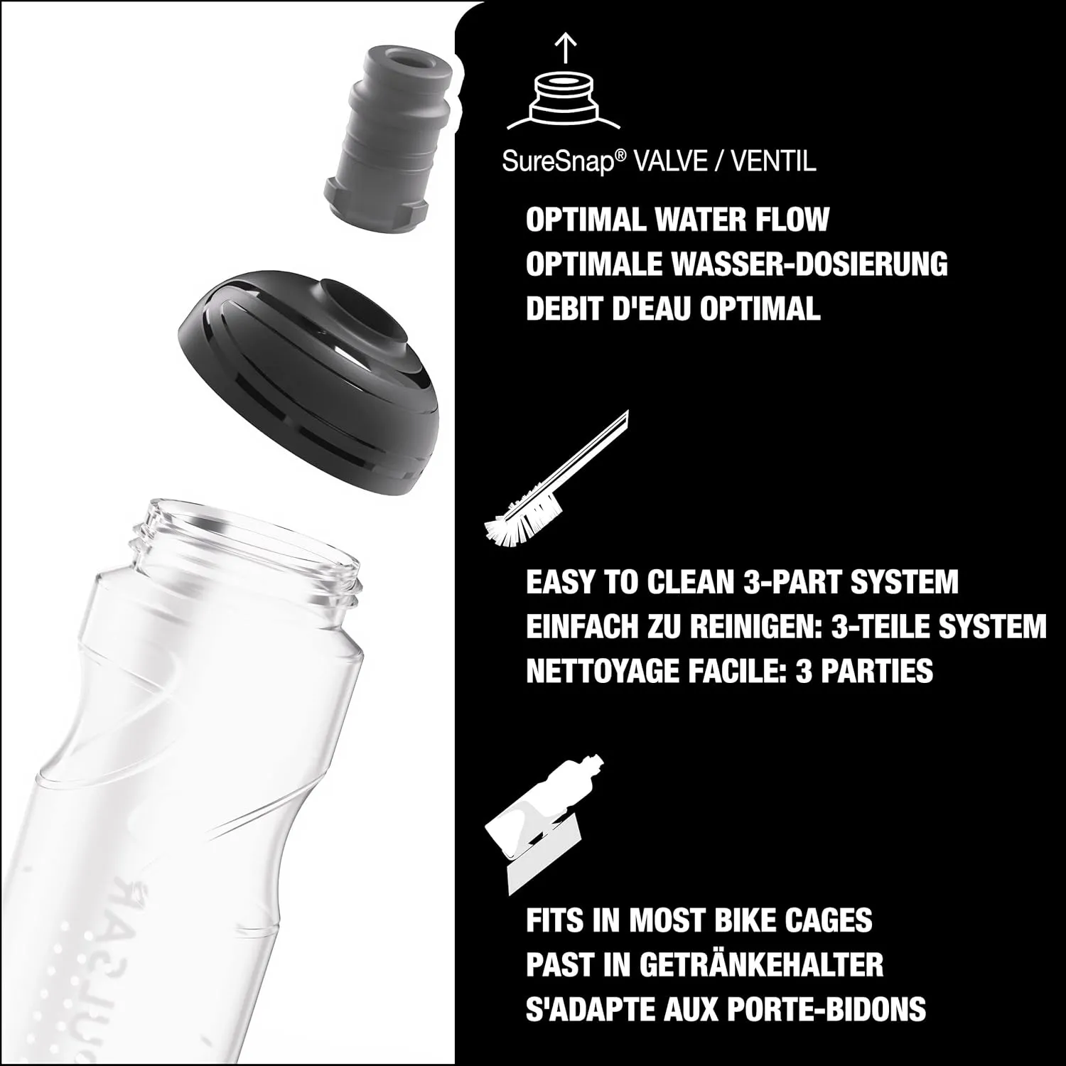 SIGG - Soft Bike Water Bottle - Pulsar Transparent White - Squeezable - Dishwasher Safe - Lightweight - Leakproof - BPA Free - White 25 Oz