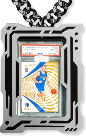 Silver Modern Prism Card Slab Display Chain Compatible with (PSA, CGC, Beckett, TAG) Standard Sized Slabs - UV Protected Acrylic (Silver)