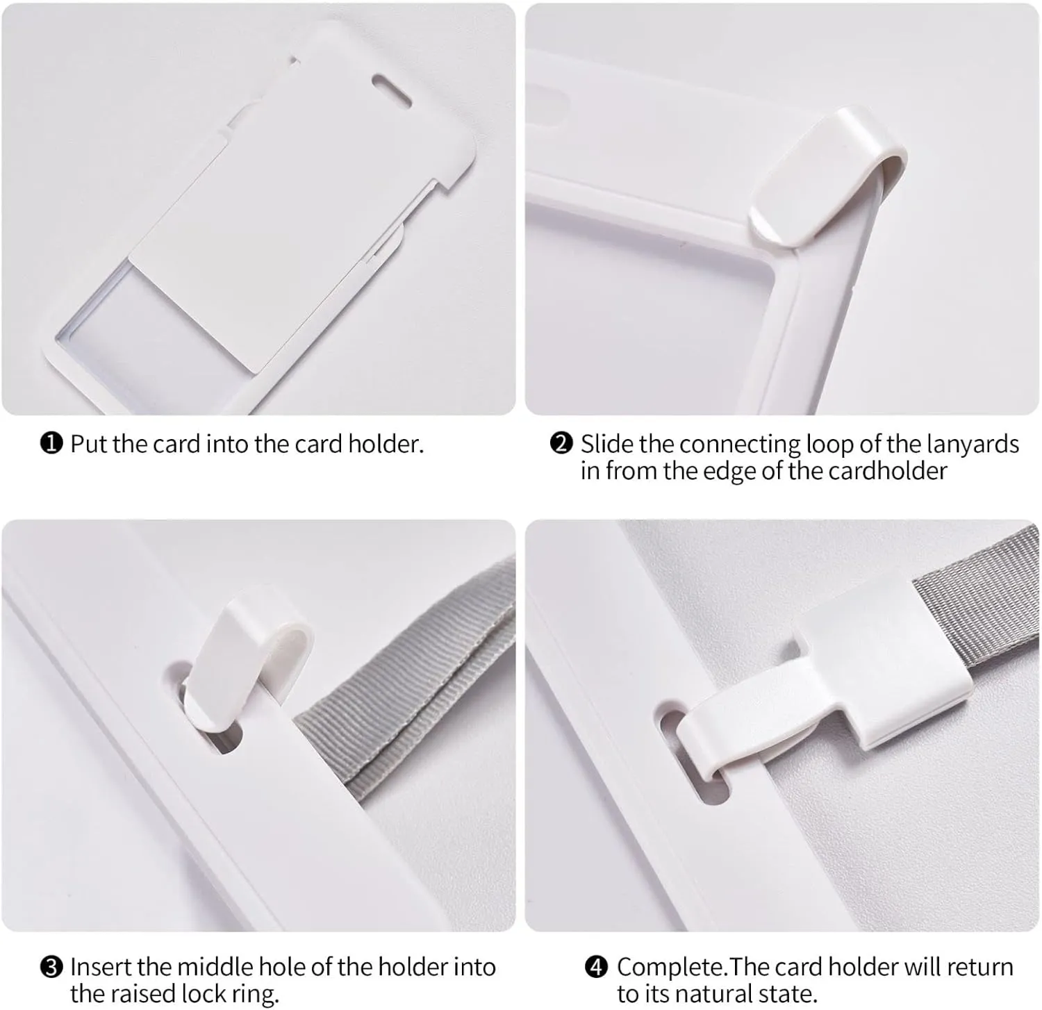 Sliding ID Badge Holder Vertical Plastic Badge Holder with Clear Window Retractable Lanyard Badge Reel Pathway in The Woods Covered ID Card Holder Waterproof Card Protector Cover for Office