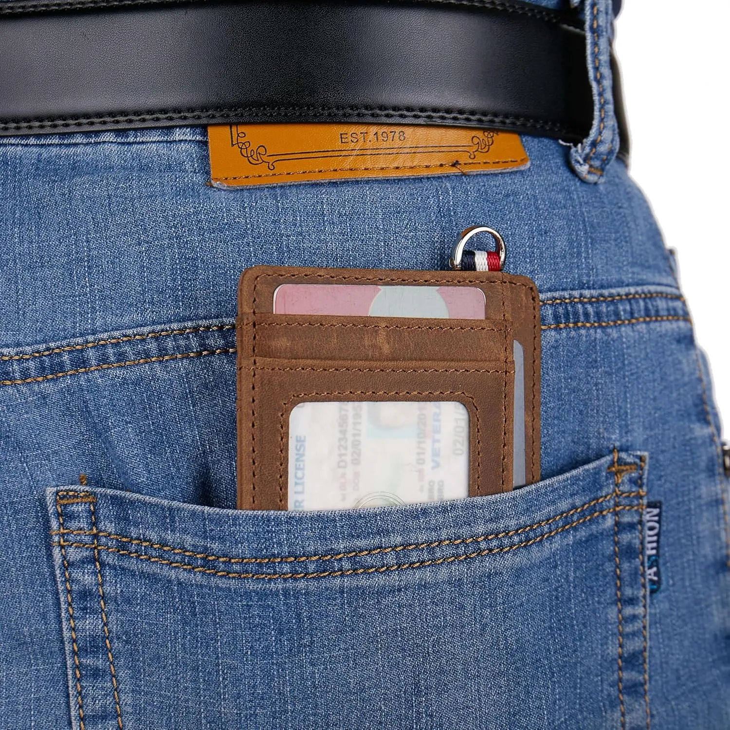 Slim Minimalist Front Pocket Wallet, Travel RFID Blocking Small Leather Thin Wallet, Credit Card Holder for Men and Women