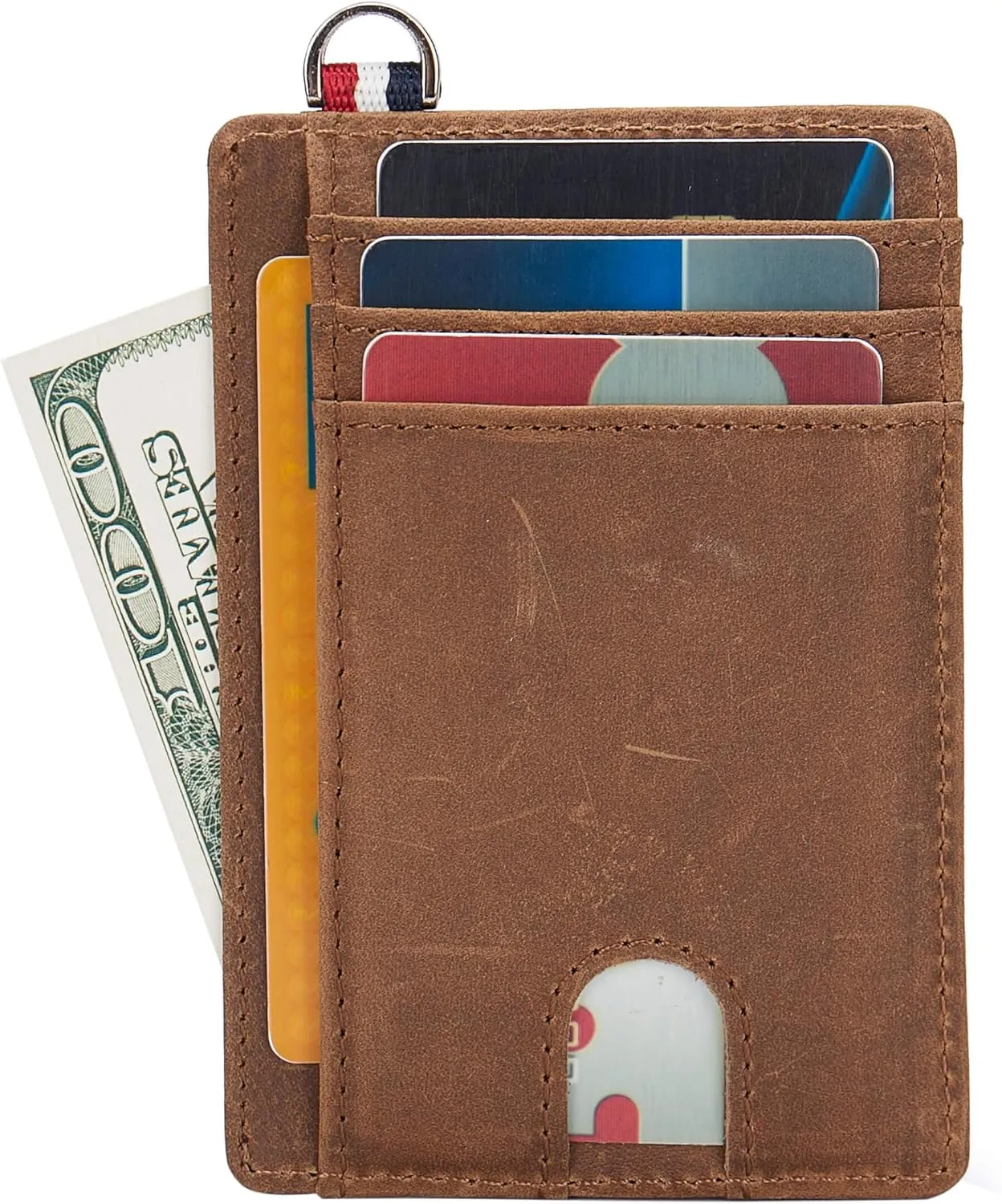 Slim Minimalist Front Pocket Wallet, Travel RFID Blocking Small Leather Thin Wallet, Credit Card Holder for Men and Women