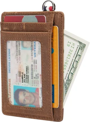 Slim Minimalist Front Pocket Wallet, Travel RFID Blocking Small Leather Thin Wallet, Credit Card Holder for Men and Women