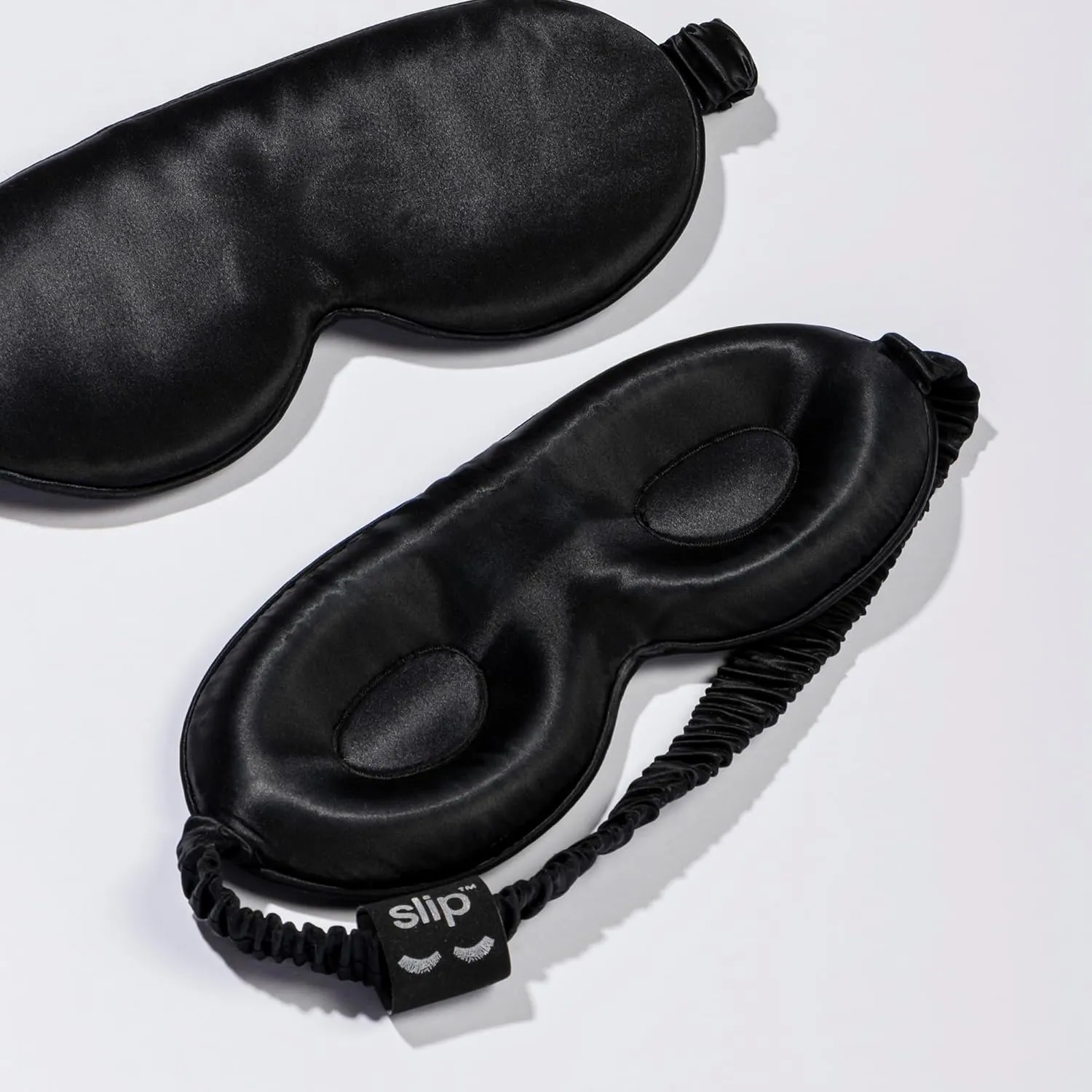 slip Contour Sleep Mask | 100% Pure Mulberry Silk, Ultra Soft | Contoured Design, Prevents Eye Pressure | Adjustable Strap, Ideal for Travel - Black