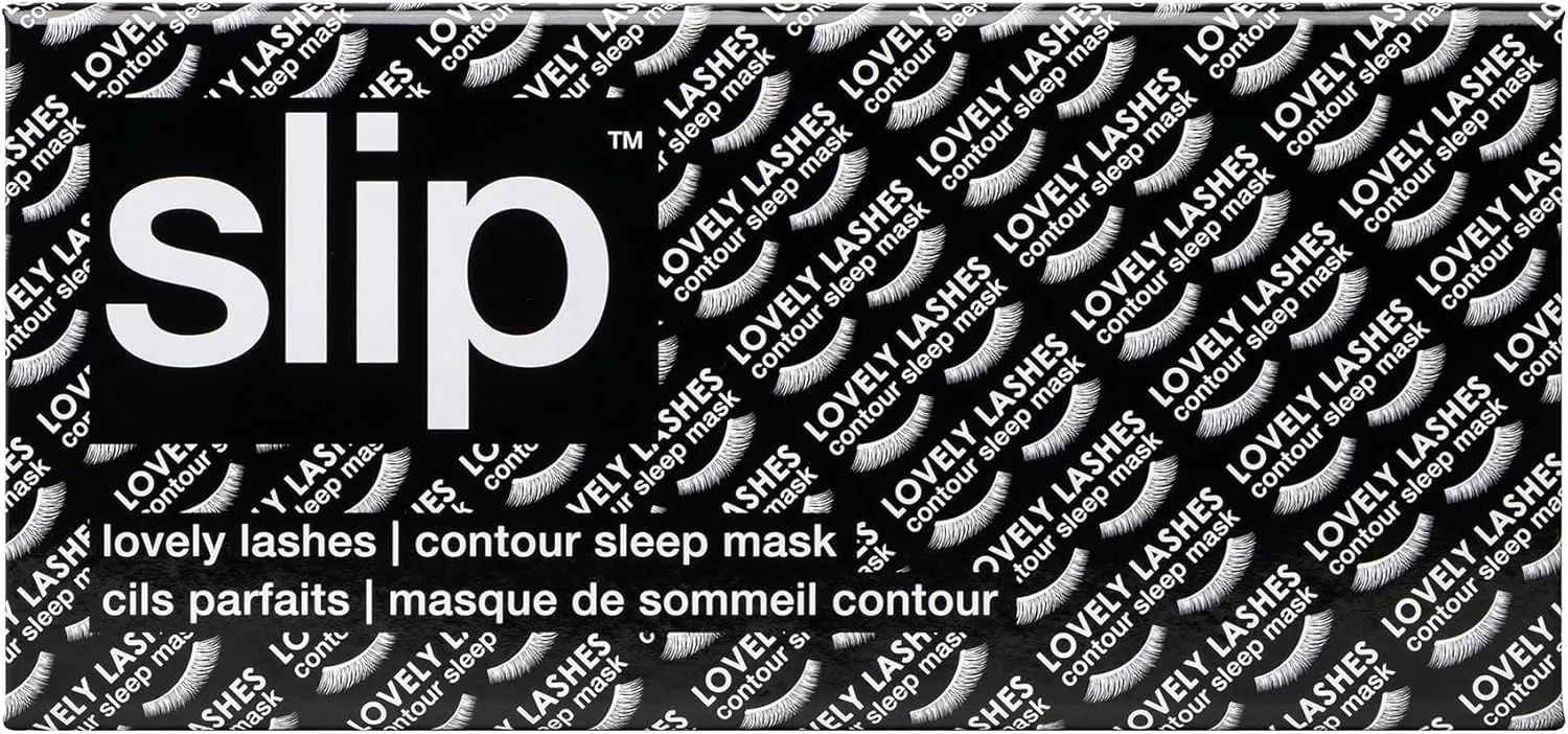 slip Contour Sleep Mask | 100% Pure Mulberry Silk, Ultra Soft | Contoured Design, Prevents Eye Pressure | Adjustable Strap, Ideal for Travel - Black