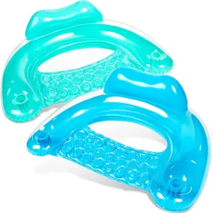 SLOOSH Inflatable Pool Floats Adult,2 Pack Pool Chairs with Cup Holders,Pure Blow up Floats Chair,Hammock Noodle Mat for Relaxing Summer Water Fun Swimming Party Beach
