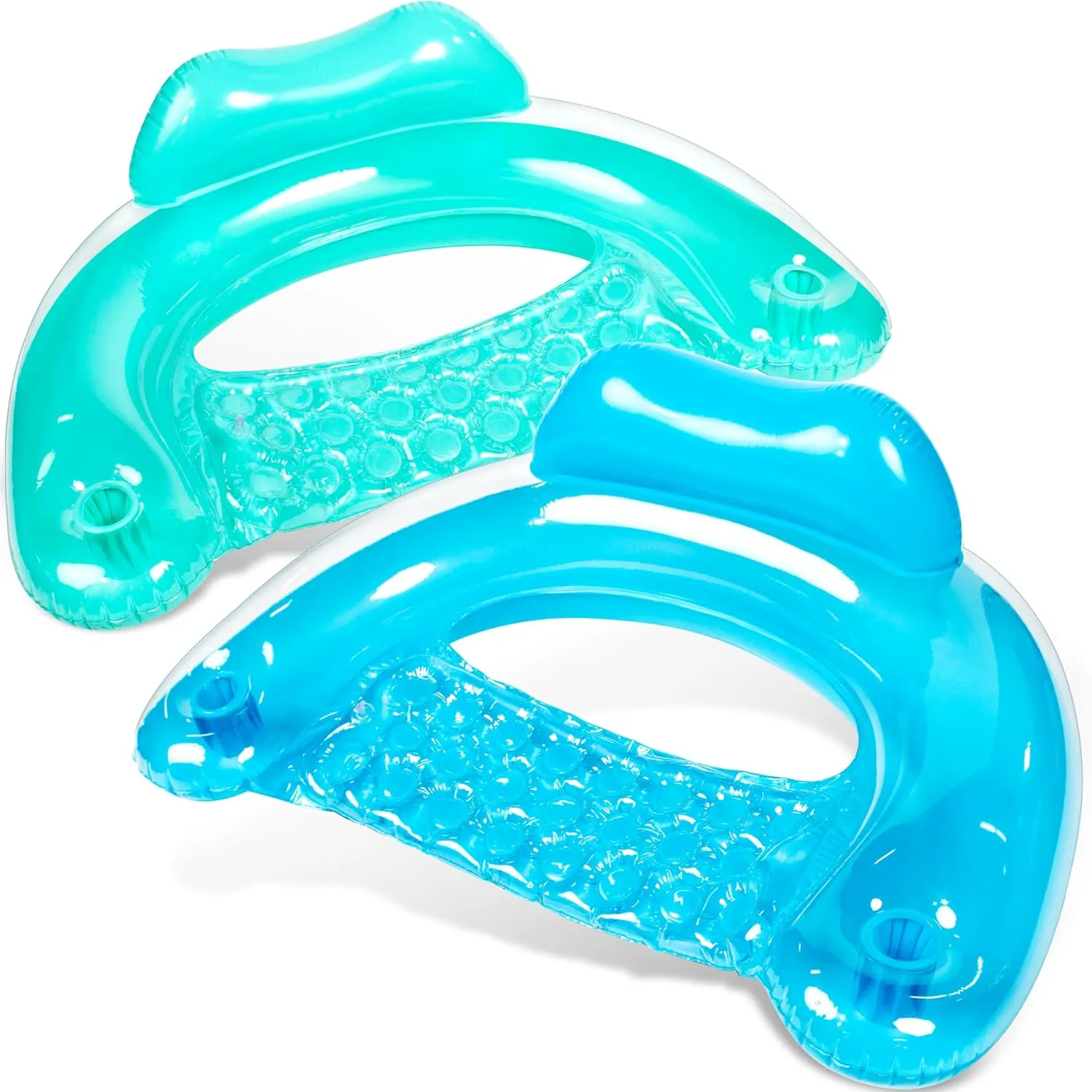 SLOOSH Inflatable Pool Floats Adult,2 Pack Pool Chairs with Cup Holders,Pure Blow up Floats Chair,Hammock Noodle Mat for Relaxing Summer Water Fun Swimming Party Beach