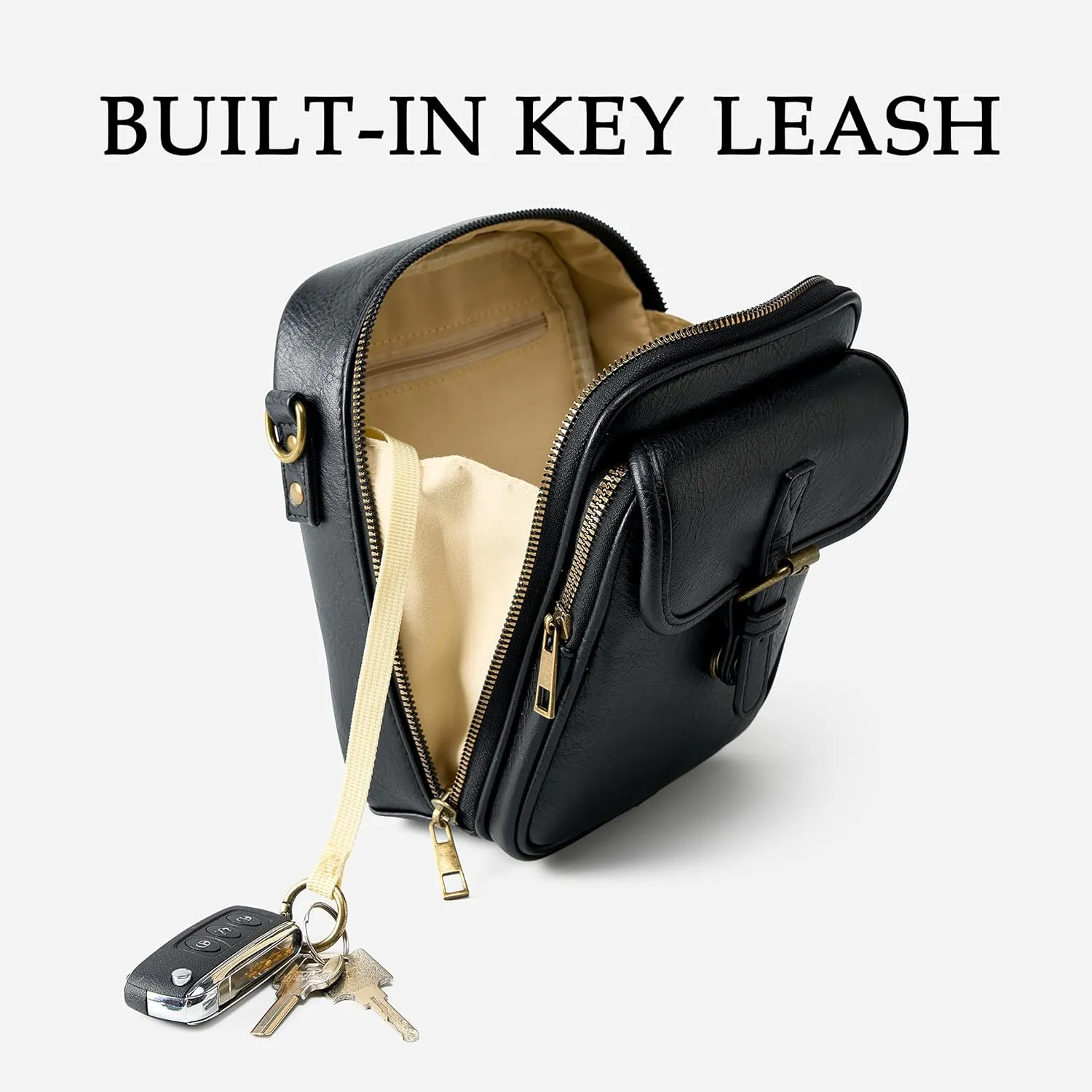 Small Messenger Bag Vegan Leather Crossbody Bag for Women Men, Vintage Cross Body Shoulder Purse with Card Slots