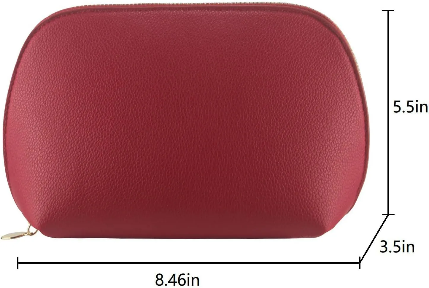 Small Travel Cosmetic Bag Portable Makeup Bag PU Leather Makeup Pouch for Women (PU leather, Red)