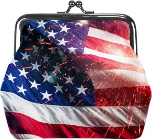 Small Wallet Women,Coin Purse For Women,American Flag Celebrate Holidays,Change Purse