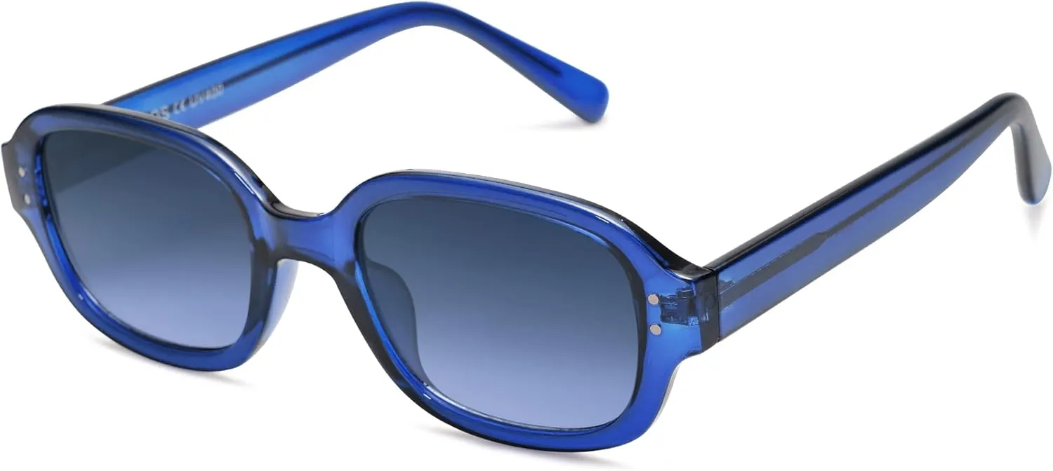 SOJOS Rectangle Sunglasses for Women Vintage Trendy Outdoor Travel Sun Glasses Square Frame SJ2218
