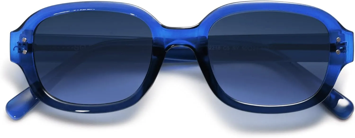 SOJOS Rectangle Sunglasses for Women Vintage Trendy Outdoor Travel Sun Glasses Square Frame SJ2218
