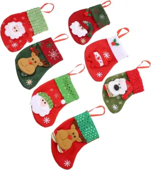 SOLUSTRE 7Pcs Holders Xmas Hanging Stocking Candy Bags for Home Decor Party and Festive Celebrations Create Warm Holiday Memories with Fun Ornaments