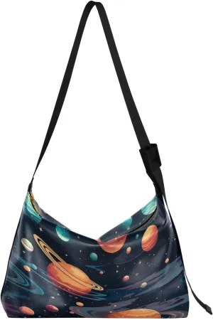 Space Large Leather Crossbody Bag, Shoulder Sling Bag for Men, Cross Body Leather Shoulder Bag
