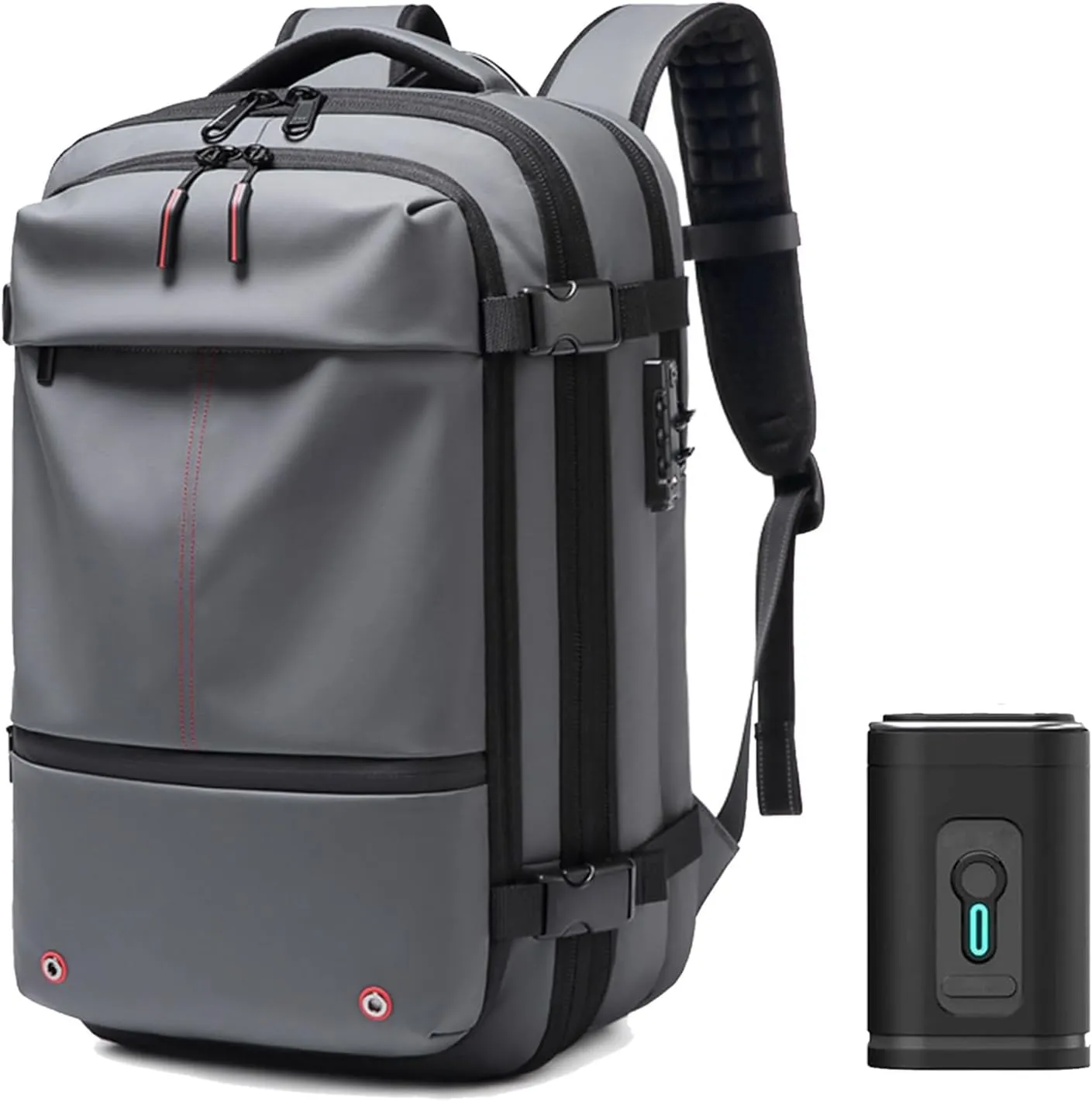 Spacevac Pro Backpack, Space Vac Pro Backpack, Spacevacpro Extra Large Vacuum Compression Travel Laptop luggage Bag/Carry-On (Classic, Gray, with Pump)