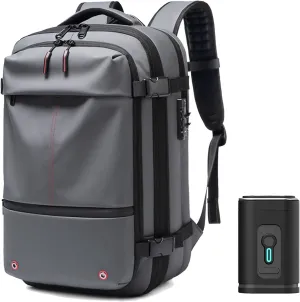 Spacevac Pro Backpack, Space Vac Pro Backpack, Spacevacpro Extra Large Vacuum Compression Travel Laptop luggage Bag/Carry-On (Classic, Gray, with Pump)