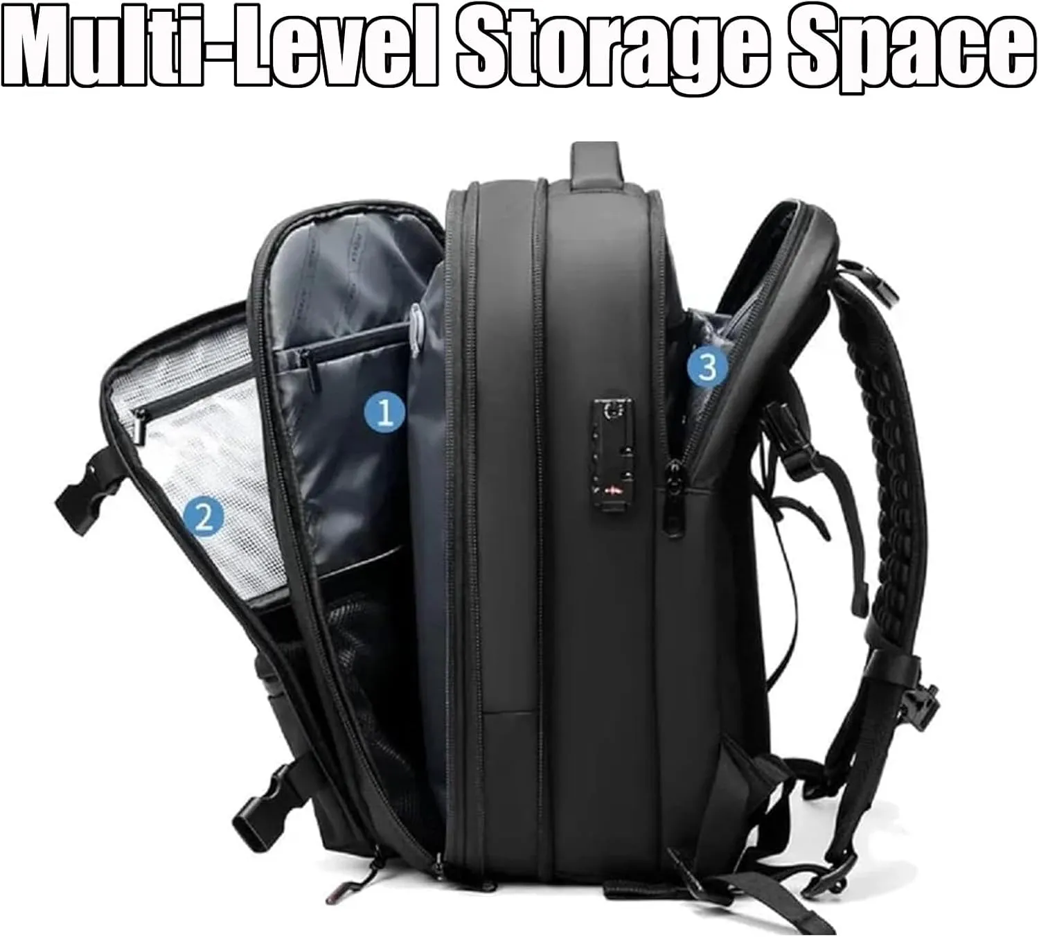 Spacevac Pro Backpack, Space Vac Pro Backpack, Spacevacpro Extra Large Vacuum Compression Travel Laptop luggage Bag/Carry-On (Prestige, Blue, with Pump)