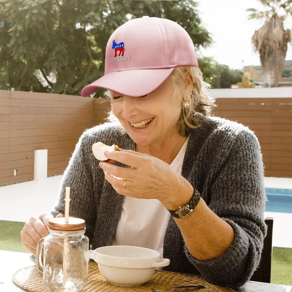 Speedy Pros Baseball Caps for Men & Women Embroidered Democrat Embroidery Ladies & Men Baseball Hats Acrylic