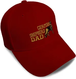 Speedy Pros Baseball Caps for Men & Women Embroidered German Shepherd Dad Embroidery Ladies & Men Baseball Hats Acrylic