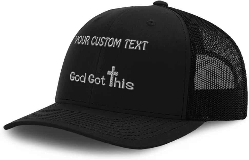 Speedy Pros Mesh Cap Hat Embroidered God Got This Faith Christ Jesus Christian Trucker Hats for Men & Women Cotton
