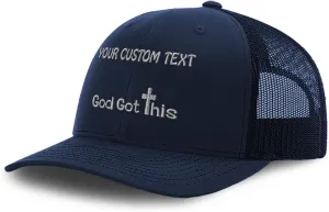 Speedy Pros Mesh Cap Hat Embroidered God Got This Faith Christ Jesus Christian Trucker Hats for Men & Women Cotton