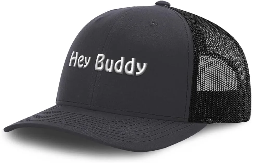 Speedy Pros Mesh Cap Hat Embroidered Hey Buddy Friend Bud Dude Trucker Hats for Men & Women Cotton