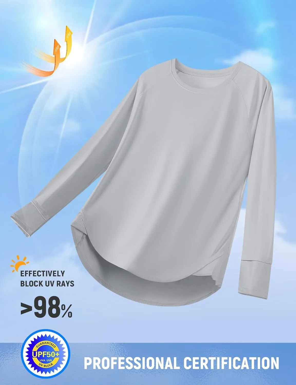 SPEXIAL Women's Sun Shirts UPF 50  UV Protection SPF Long Sleeve Hiking Fishing Running Quick Dry Lightweight Outdoor