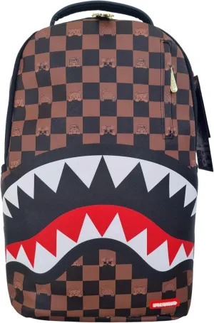 SPRAYGROUND Limited Edition 910B7331NSZ Peeking Character Check Backpack Brown, brown, M