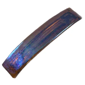 Stained Glass Barrette - Large 3.5" 9cm - Iridescent Chocolate Brown Cocoa Chestnut Sienna Sepia Cocoa Metallic Shiny Transparent Glass Slide Clip Hair Accessories.