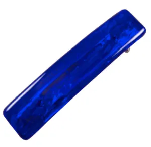 Stained Glass Barrette - Small 2.5" 65mm - Sapphire Blue Cobalt Ultramarine Navy Midnight Blue Transparent Slide Clip Hair Accessories