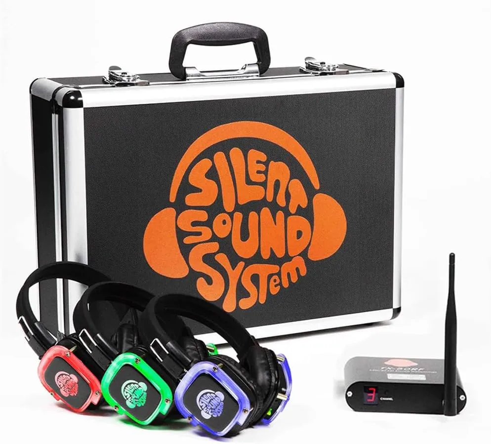 Starter Package for House Party, Garden Event, Backyard Family Home Movies (9 RF LED Headphones   1 Transmitter)