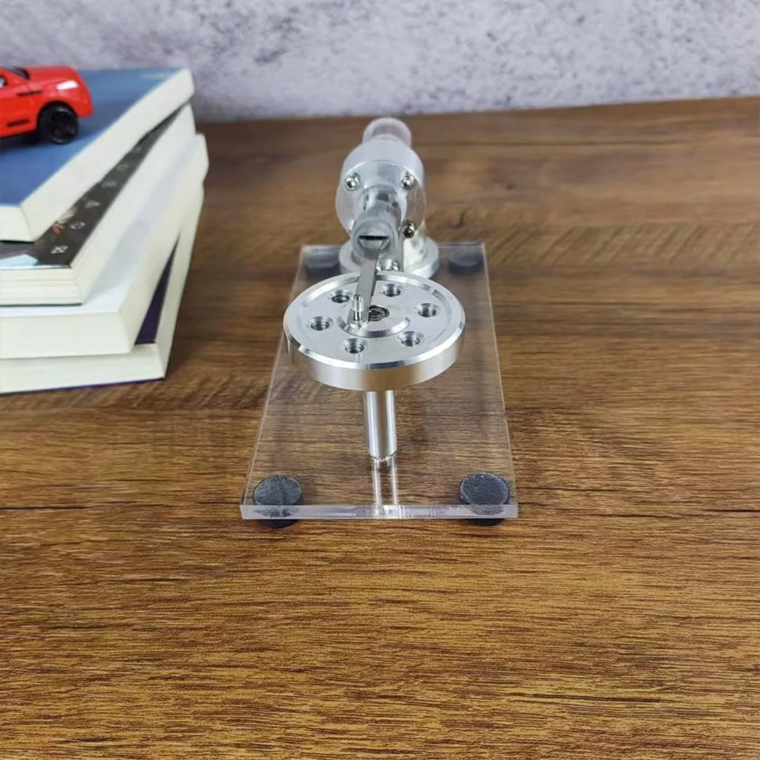 Stirling Engine Model Kit, STL-HS Beta Horizontal Hot Air Stirling Engine with Metal Flywheel for Physical Science Experiment Display