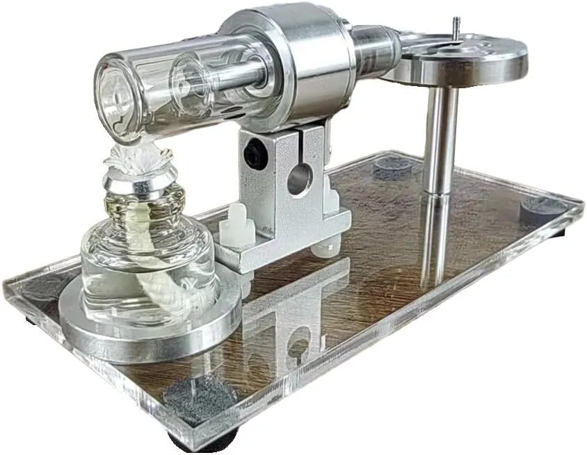 Stirling Engine Model Kit, STL-HS Beta Horizontal Hot Air Stirling Engine with Metal Flywheel for Physical Science Experiment Display