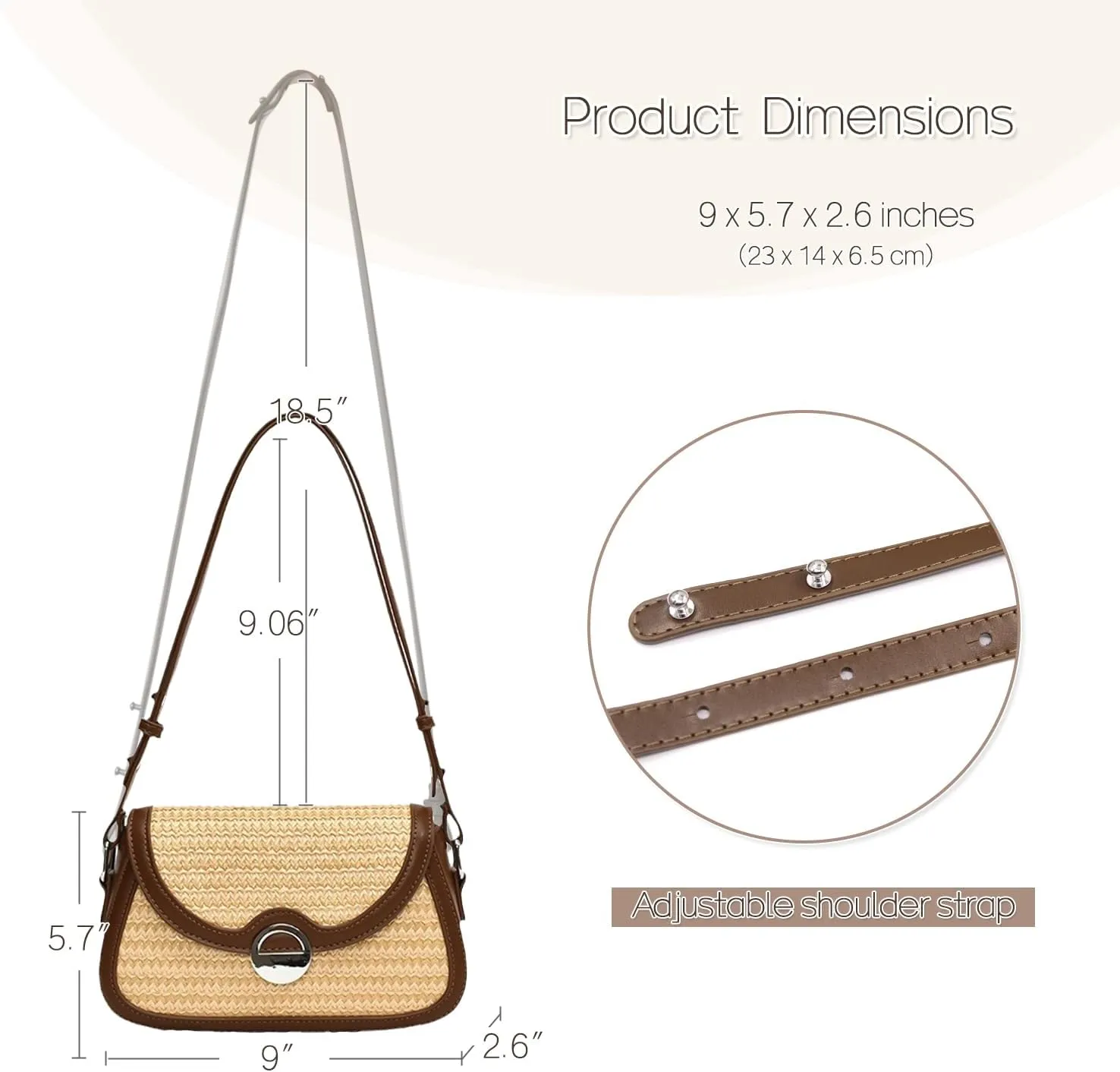 Straw Crossbody Bag for Women Small Shoulder Handbag Fashion Hobo Bag Trendy Underarm Mini Purse