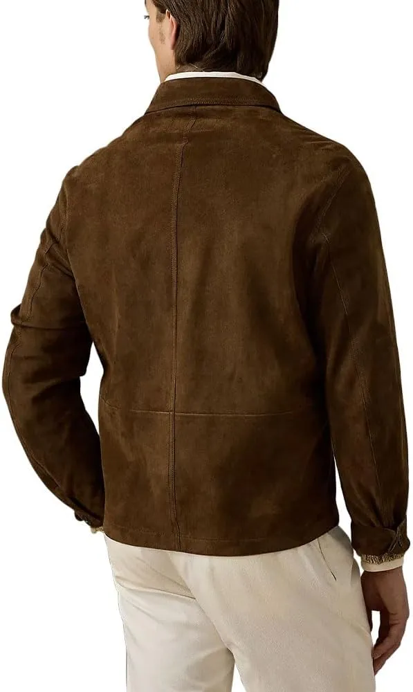 Suede Leather Jacket Men – Real Lambskin Suede Casual Leather Jackets For Men - Mens Suede Jacket