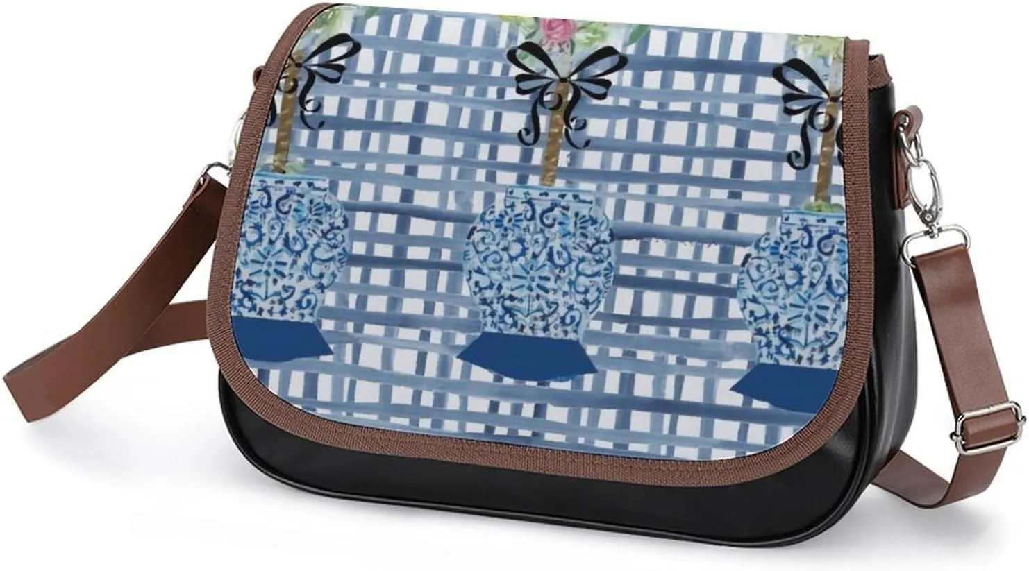 Sunflower Pattern Leather Shoulder Bag with Detachable Shoulder Strap Versatile for Daily Use