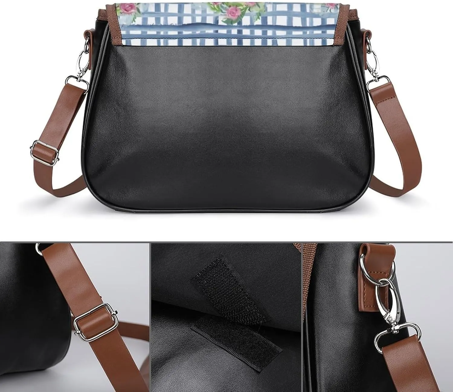 Sunflower Pattern Leather Shoulder Bag with Detachable Shoulder Strap Versatile for Daily Use