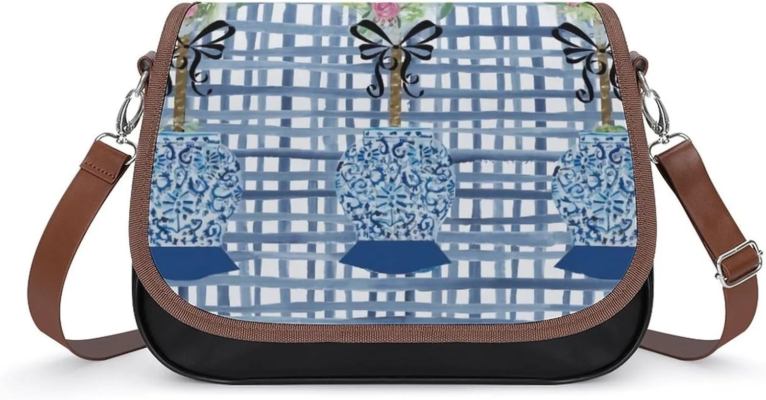 Sunflower Pattern Leather Shoulder Bag with Detachable Shoulder Strap Versatile for Daily Use