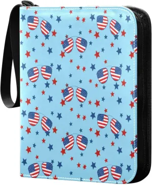 Sunglasses Card Binder 4 Pockets, 400 Pockets Trading Card Binder Removable Card Albums Card Holder for Games, Sports, Football, Baseball Cards