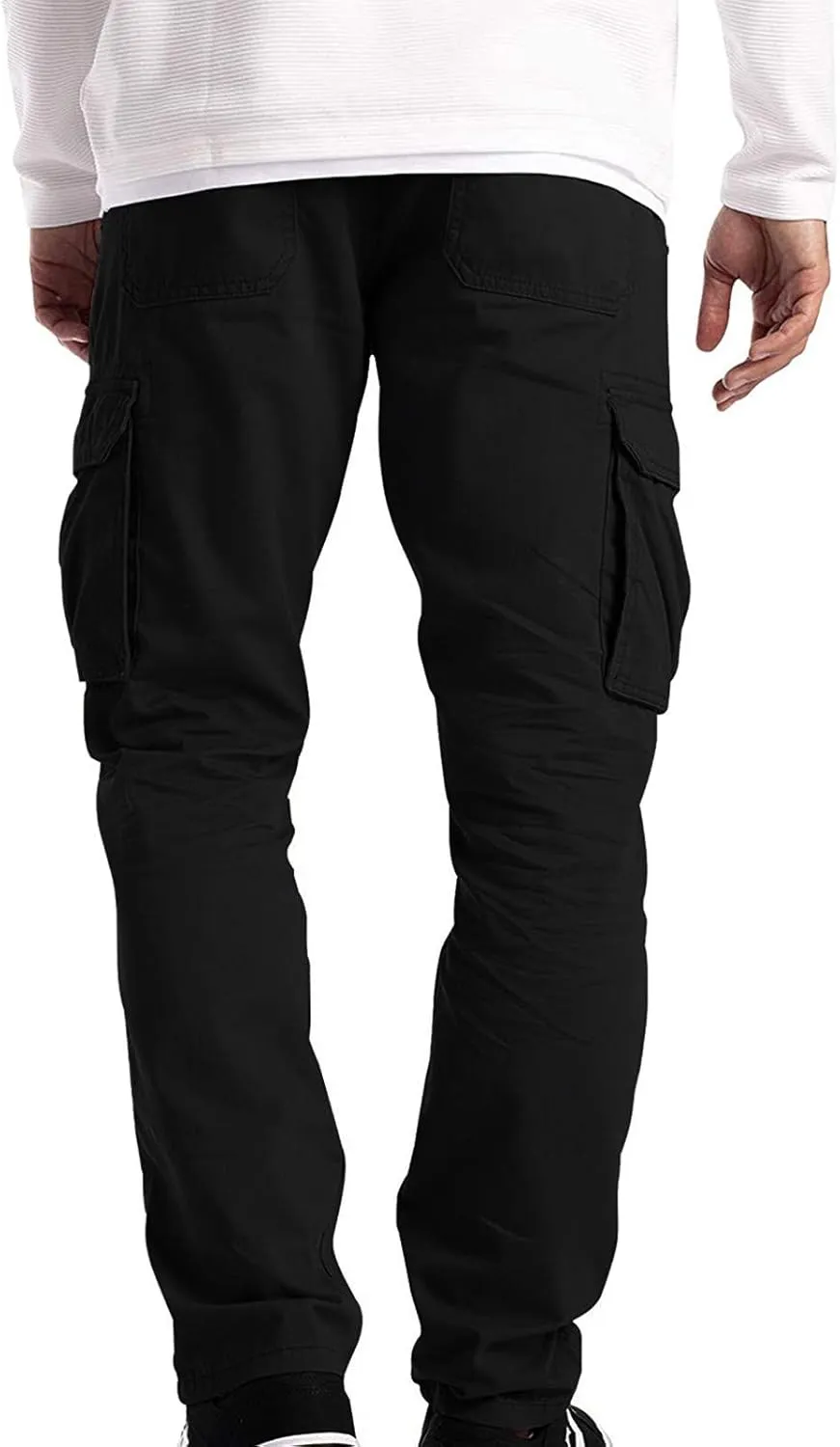 Sweatpants for Men Pants Track Cuff Spliced Solid Color Lace up Workout Pants Drawstring Sweatpants with Pockets