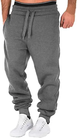 Sweatpants for Men Pants Track Cuff Spliced Solid Color Lace up Workout Pants Drawstring Sweatpants with Pockets