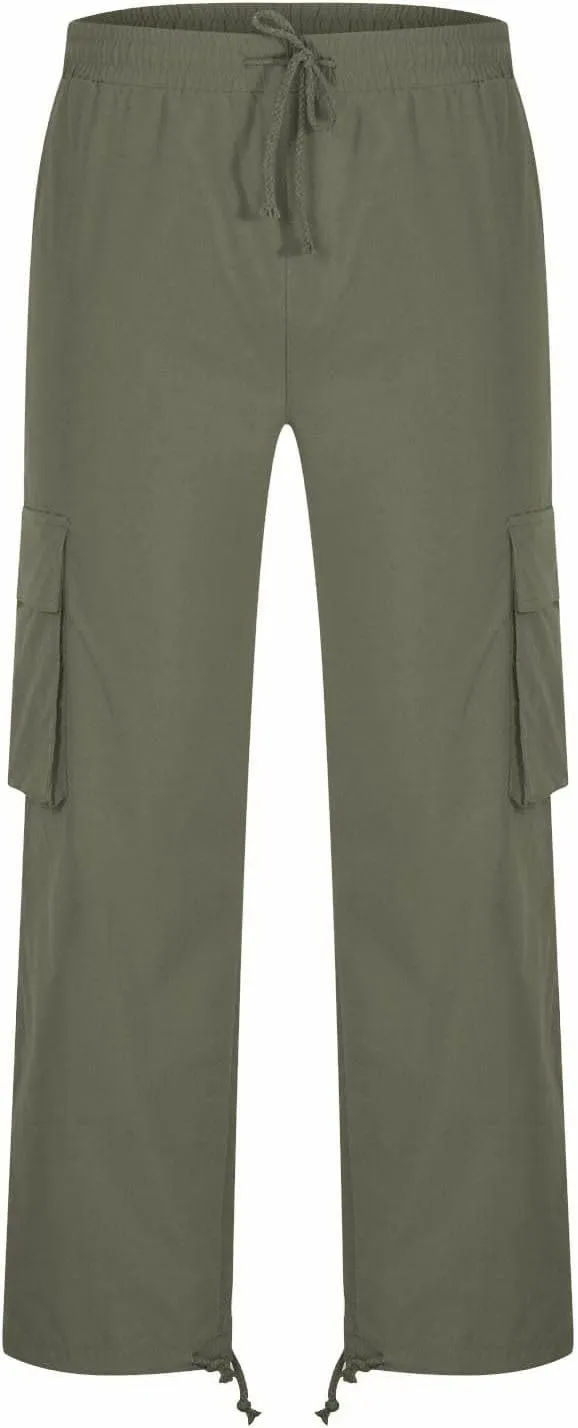 Sweatpants for Men Track Cuff Solid Color Lace up Comfy Workout Pants with Pocket Stretch Waist Cargo Pants