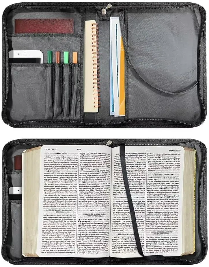 Talayituse Boho Mandala Butterfly Print Bible Covers for Women Men PU Leather Bible Case Bible Bag Bible Accessories with Handle and Shoulder Strap Multi-Functional Bible Tote Bag for Kids, 2XL