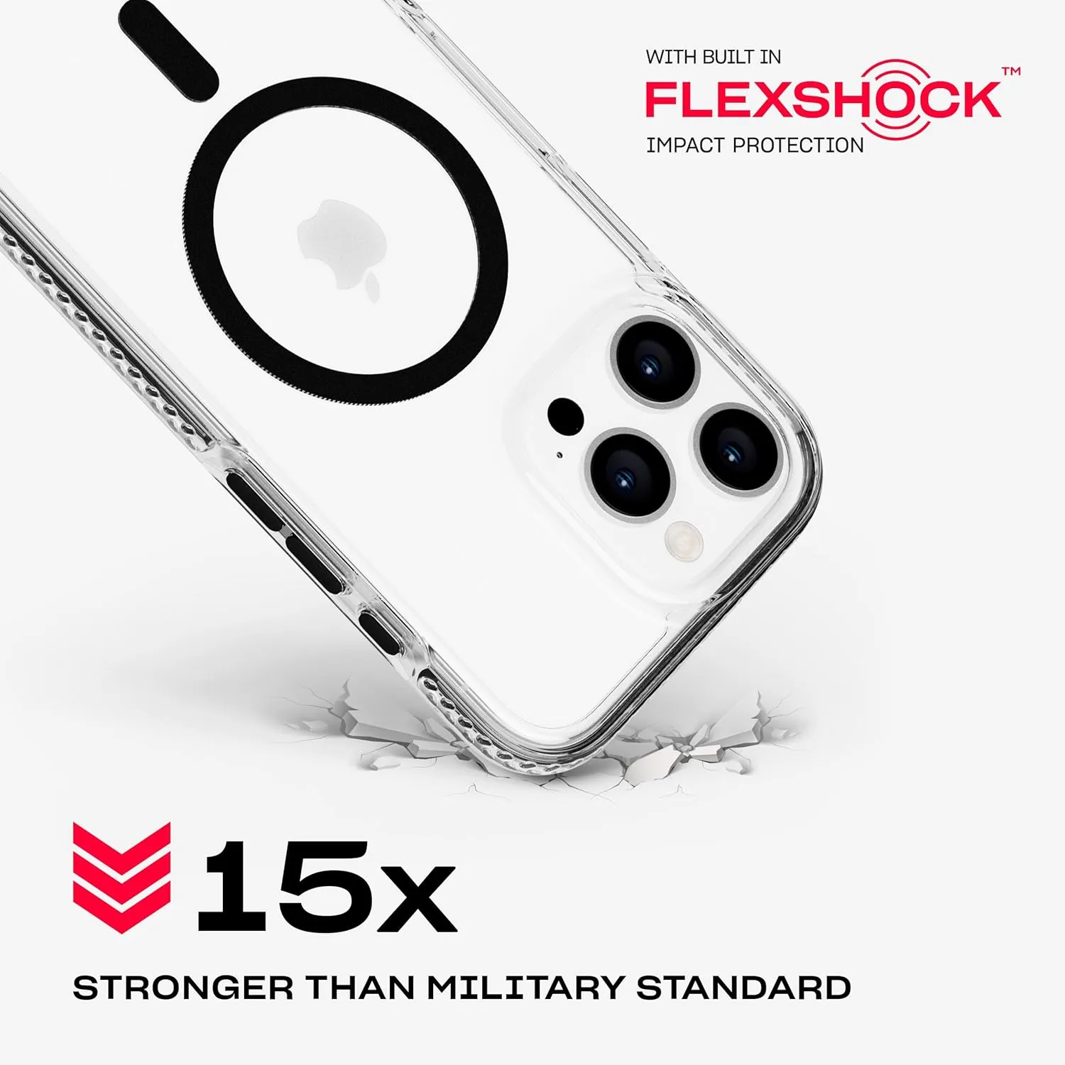 Tech21 EvoCrystal with Crossbody Lanyard for iPhone 16 Pro Max - Compatible with MagSafe - Impact Protection Case 15x Military Dtandard Tested - with Crossbody Lanyard -in Black