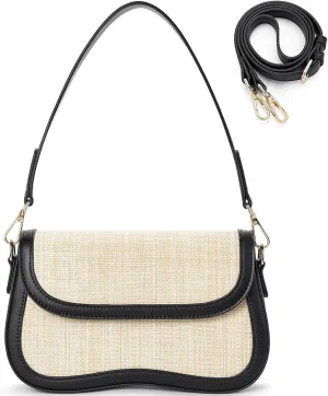 Telena Shoulder Bag for Women Vegan Leather Women's Shoulder Purses Handbags with 2 Removable Strap Crossbody Bag Purses