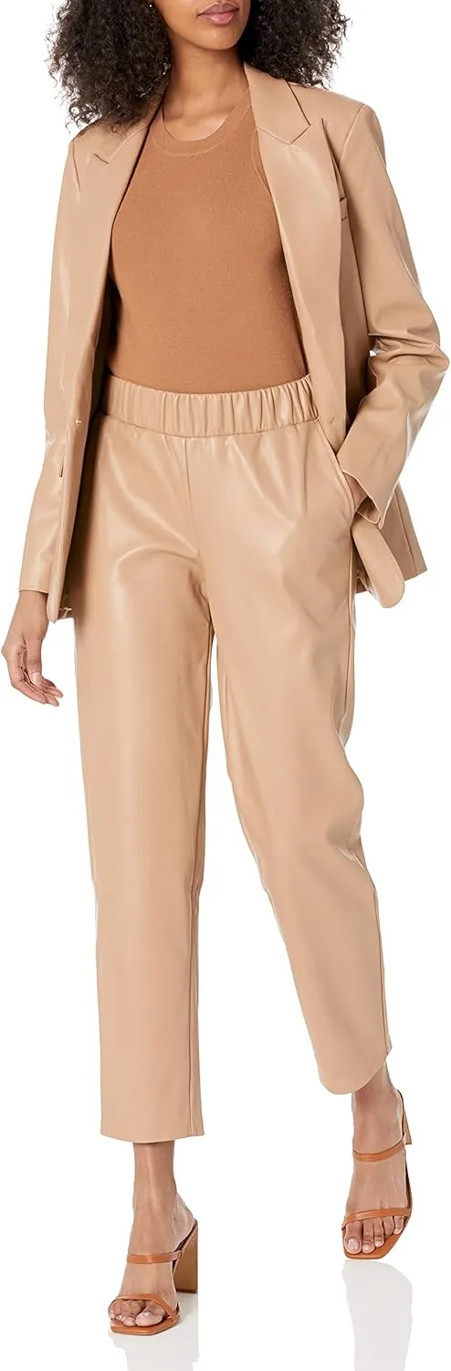 The Drop Women's @Lisadnyc Vegan Leather Pull-on Jogger