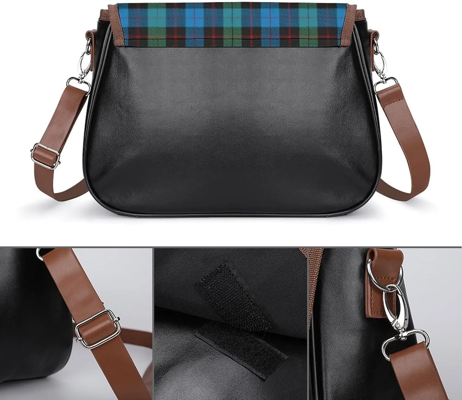The Look of Warm Oak Wood Grain Texture Leather Decorative Crossbody Strap Backpack, Large Capacity Shoulder Bag