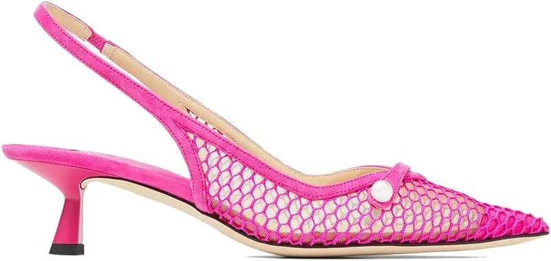 THESHY Women's Slingback Kitten Heel Glitter Pointed Toe Pearl Low Heel Pumps Casual Wedding Shoes for Women Fashion Dress Shoes
