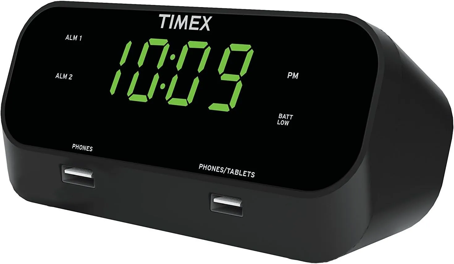 Timex Alarm Clock with USB Charging Station, RediSet Digital Clock for Bedroom with Dual Alarms, Programmable Snooze, Nap Timers, 5W and 10W USB Hub for iPhone and Samsung Devices (T129BQ)