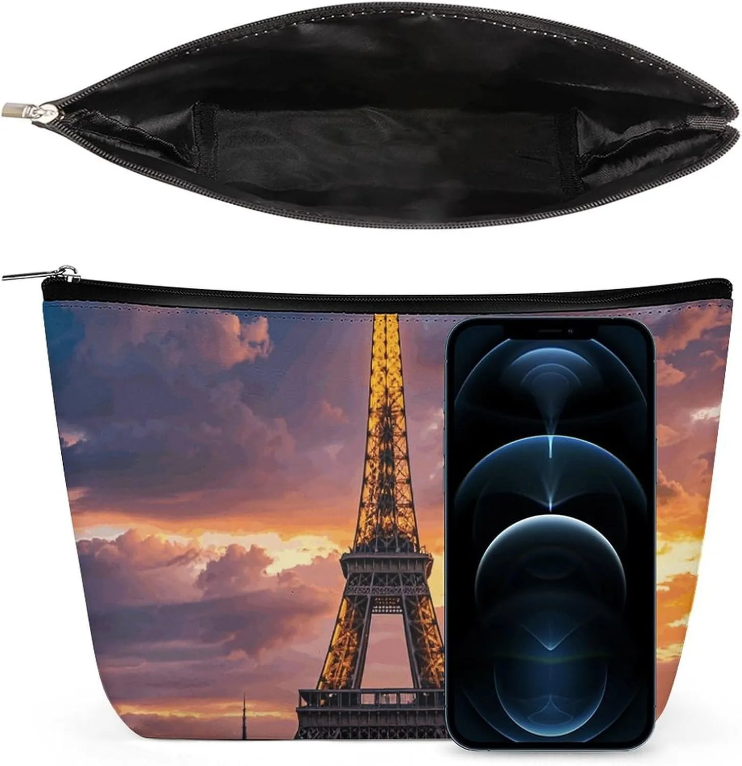 Toiletry Bag for Women Beautiful Eiffel Tower Paris Cosmetic Bag Portable Capacity Travel Makeup Bags with Zipper Lightweight Cute Beauty Makeup Organizer for Traveling, Accessories, Essentials
